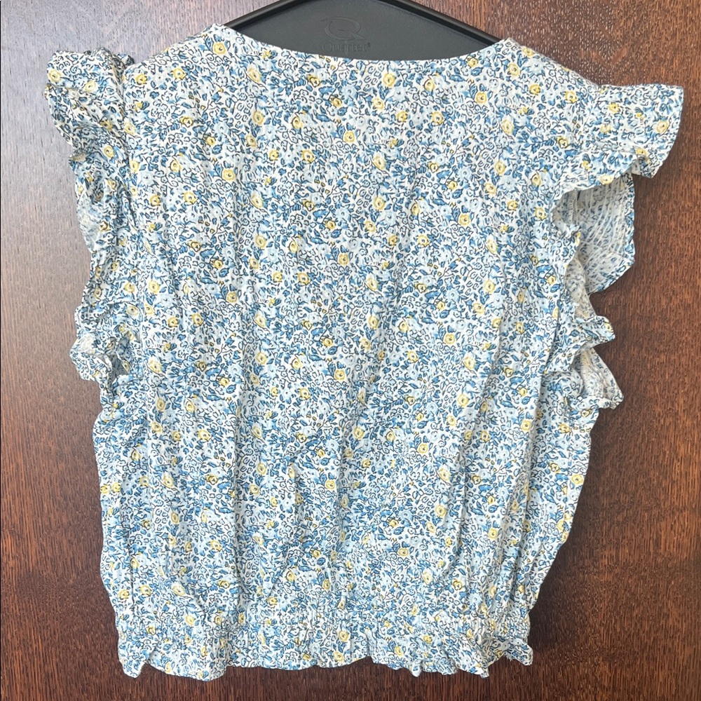 Universal Thread Blue Floral Ruffle Blouse - Picture 4 of 4